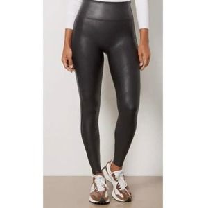 SPANX Women's Faux Leather Legging In Black Size 1X